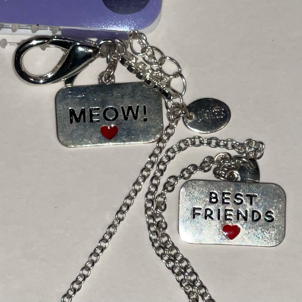 Claire’s Best Friends Meow Kitty Cat Collar Tag & Necklace
